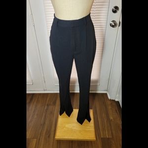 Sz 10 Danielle Bernstein black slit front dress pants